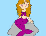 Disegno Sirena seduta su una roccia  pitturato su ludovica