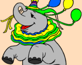 Disegno Elefante con 3 palloncini  pitturato su lorenzo