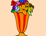 Disegno Vaso di fiori pitturato su Alessia