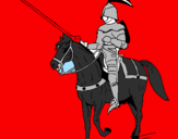 Disegno Cavallerizzo a cavallo  pitturato su  Tommaso