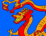 Disegno Drago cinese pitturato su elisabeth
