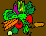 Disegno verdure  pitturato su MADELINYJUMA