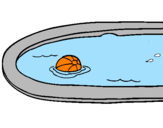 Disegno Palla in piscina pitturato su luca