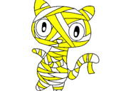 Disegno Mummia gatto scaraboechio pitturato su chiara t