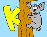Disegno Koala  pitturato su luca