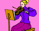 Disegno Dama violinista  pitturato su rahma per hatem