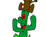 Disegno Cactus con il cappello  pitturato su TANTO  TENERO.