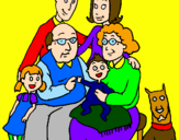 Disegno Famiglia pitturato su toka