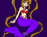 Disegno Sirena con le perle  pitturato su IRENE