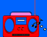 Disegno Radio cassette 2 pitturato su ALESSANDRO