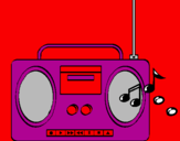 Disegno Radio cassette 2 pitturato su lucrezia criaco