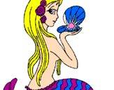Disegno Sirena e perla  pitturato su kilari3