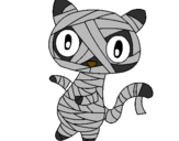 Disegno Mummia gatto scaraboechio pitturato su daniel marraccini