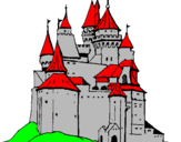 Disegno Castello medievale  pitturato su brontocolor 2