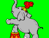 Disegno Elefante  pitturato su Roberta 