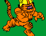 Disegno Giocatore tigre  pitturato su ALESSANDRO