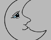 Disegno Luna  pitturato su alessia