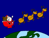 Disegno Babbo Natale che consegna i regali 3 pitturato su MICHELE