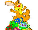 Disegno Coniglio di Pasqua pitturato su GIULIA