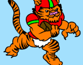 Disegno Giocatore tigre  pitturato su giallongo