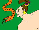 Disegno Serpente e guerriero pitturato su ROBERTO