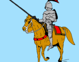 Disegno Cavallerizzo a cavallo  pitturato su GIUANLUCA