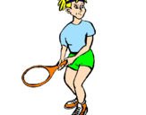Disegno Ragazza che gioca a tennis  pitturato su vanessa