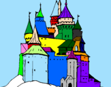 Disegno Castello medievale  pitturato su Cesare. :D