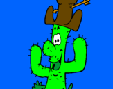 Disegno Cactus con il cappello  pitturato su angelo