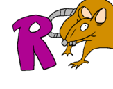 Disegno Ratto pitturato su rossella buondonno