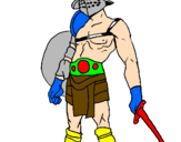 Disegno Gladiatore  pitturato su giosueè