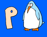Disegno Pinguino pitturato su luca