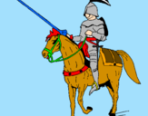 Disegno Cavallerizzo a cavallo  pitturato su ARMANDO