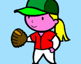 Disegno Giocatrice di baseball  pitturato su ophelia