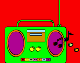 Disegno Radio cassette 2 pitturato su eleonora