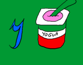 Disegno yogurt pitturato su Cristian