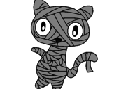 Disegno Mummia gatto scaraboechio pitturato su ma