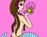 Disegno Sirena e perla  pitturato su yuuky kuran