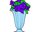 Disegno Vaso di fiori pitturato su davide