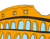 Disegno Colosseo pitturato su Francesco br.
