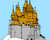 Disegno Castello medievale  pitturato su Dodo