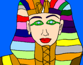 Disegno Tutankamon pitturato su totta