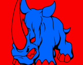 Disegno Rinoceronte II pitturato su Francesco