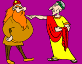Disegno Giulio Cesare con un gallo  pitturato su alexis98