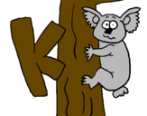 Disegno Koala  pitturato su francesco