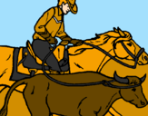 Disegno Cowboy e mucca  pitturato su gianluca
