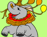 Disegno Elefante con 3 palloncini  pitturato su benedetta1