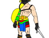 Disegno Gladiatore  pitturato su Tigre_II