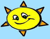 Disegno Sole sorridente  pitturato su CHIARA
