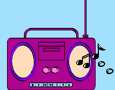 Disegno Radio cassette 2 pitturato su sirya